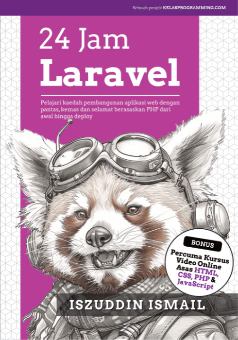 Kulit buku 24 Jam Laravel oleh Iszuddin Ismail